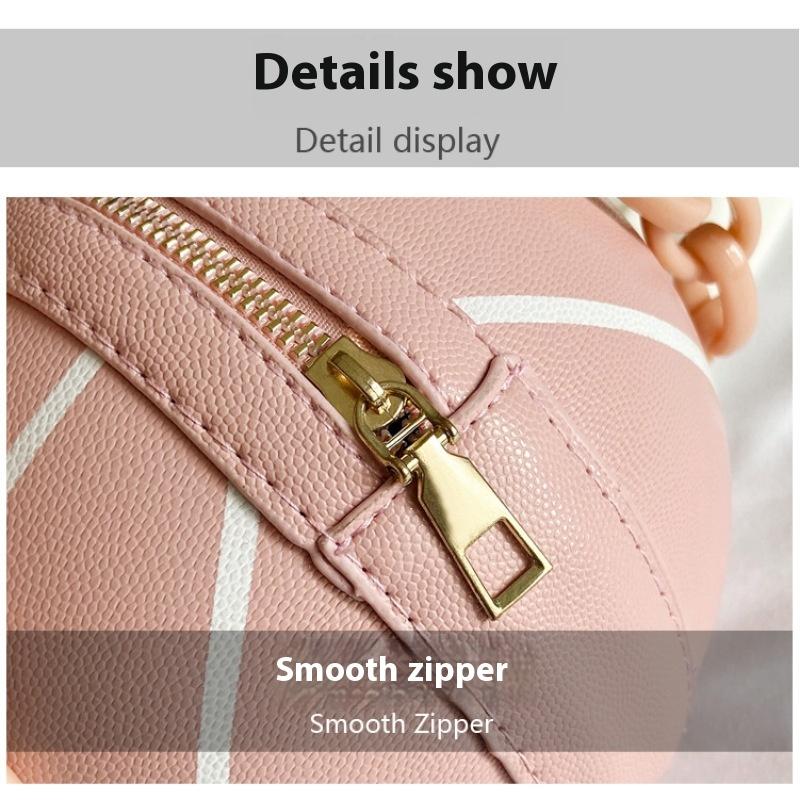 Tooxika Damen Neue runde Basketball-Handtasche mit Ball, vielseitige Umhängetasche, kleine Tasche