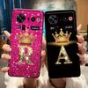 Case For ZTE Nubia Z80 Ultra 5G Soft Unique Design Lucky A-Z Letter Crown Black Case For ZTE Nubia Z80 Ultra 5G Shockproof Cover