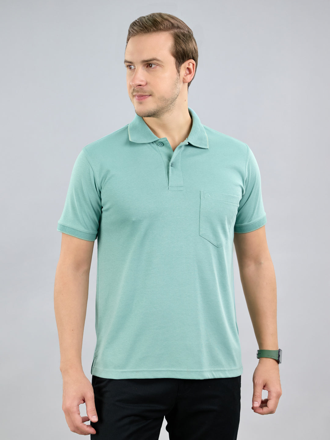 Monte Carlo Men Regular Fit Sea Green Tshirt L салатный