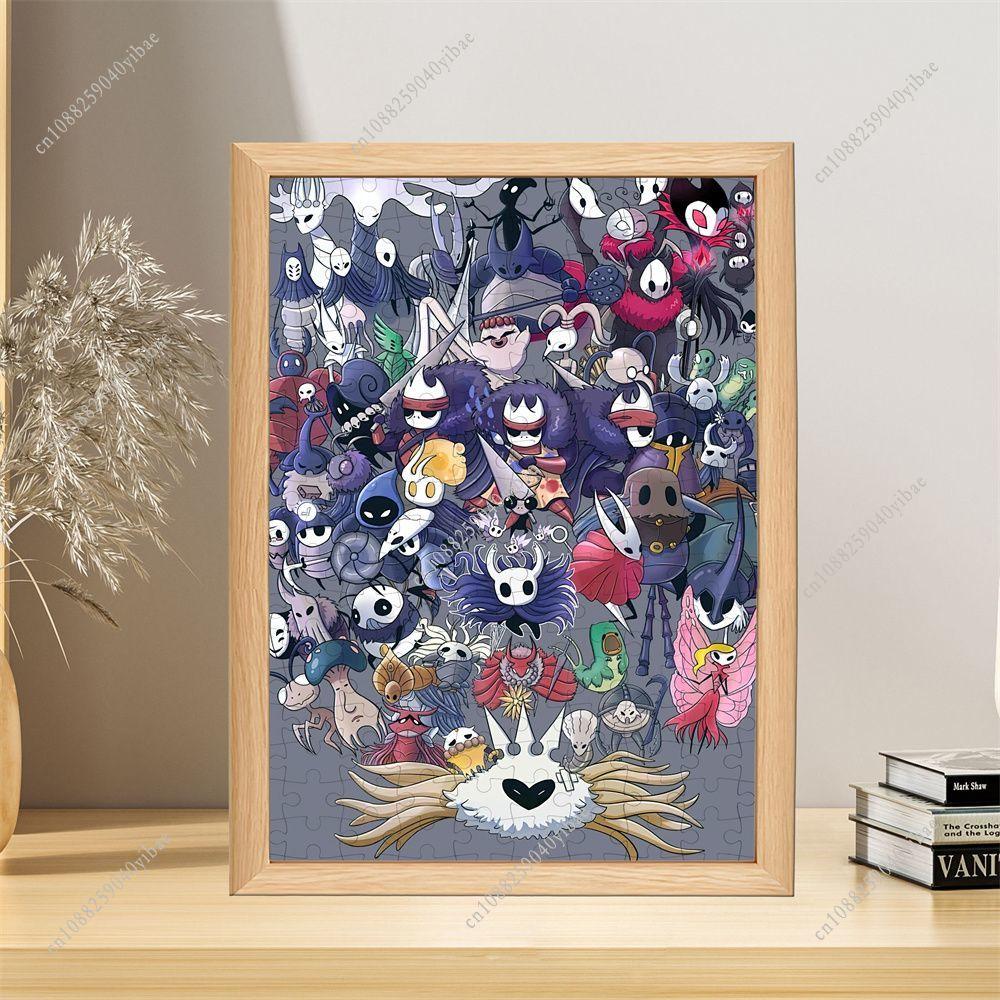 Hollow Knight Puzzle mit Rahmen – 50-teiliges Cartoon-Spielpuzzle, Zubehör, Geschenk für Freunde und Fans, 10 x 15 cm
