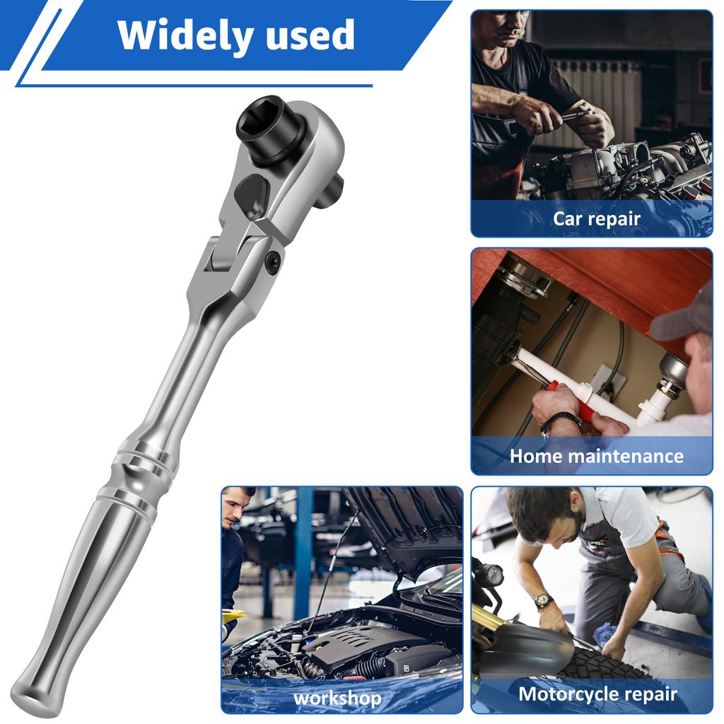 Multifunctional 1/4" 3/8" 1/2" Ratchet Wrench Finger Socket Ratchet Wrench Adjustable Flex Head Ratchet Spanner Bit Driver Tools
