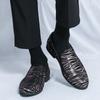 New Zebra Autumn Spring Silver Gold New Dress Men Shoes Exquisite Slip-on Designer Party Office Oxfords Pointed Toe Big Size 46