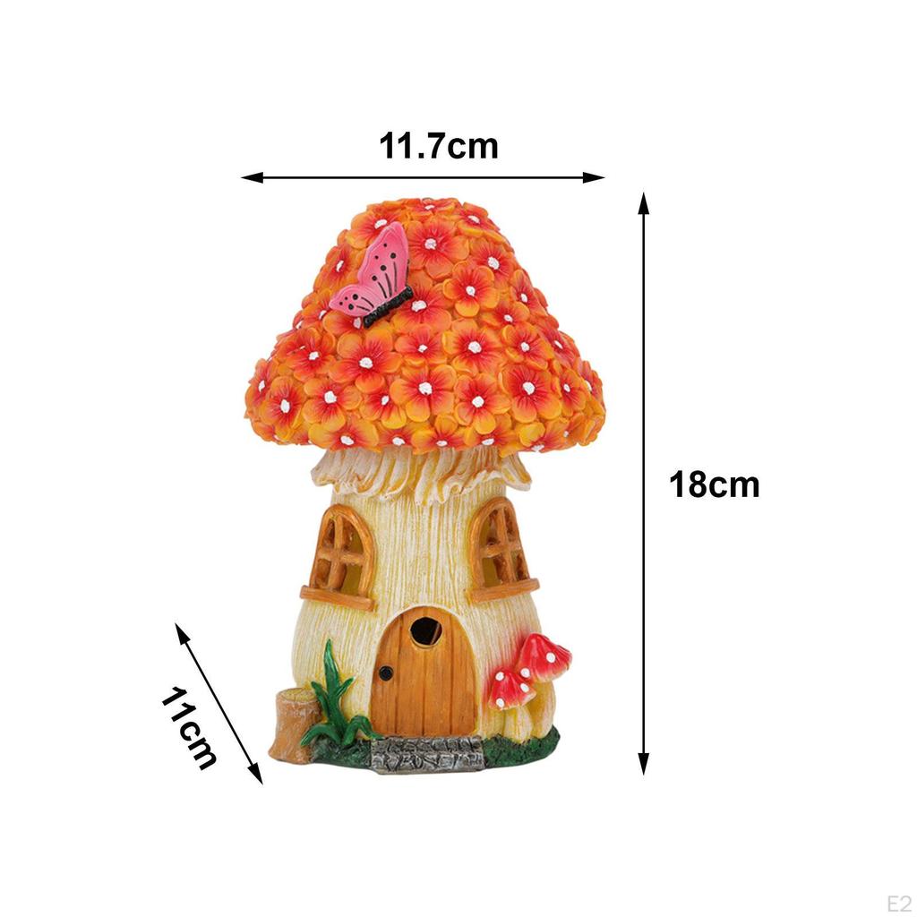 Solárně napájený houbový dům Noční světlo Trávník Ornament Zahradní socha odolná vůči počasí