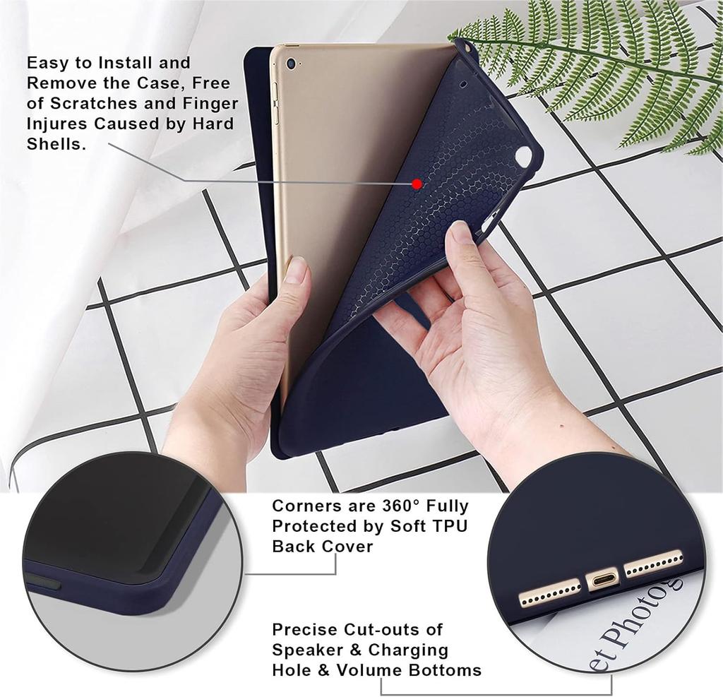 For iPad A16 Case 11th 11inch Y-Folded&Trifold Stand TPU Soft Back Tablet Cases For iPad 10th Generation 10.9'' Cover