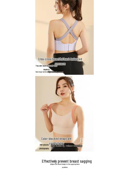 Women's High-Impact Shockproof Sports Bra with Strappy Back