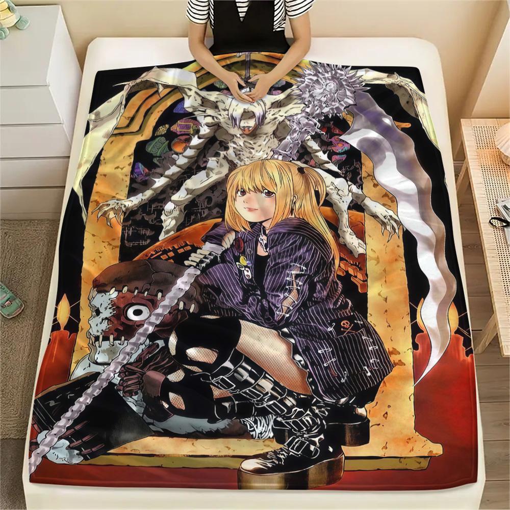 1Pc Death Note Anime Print Flannel Blanket High Quality Warm Comfortable Cover for All Seasons Perfect for Gifts Home Decor