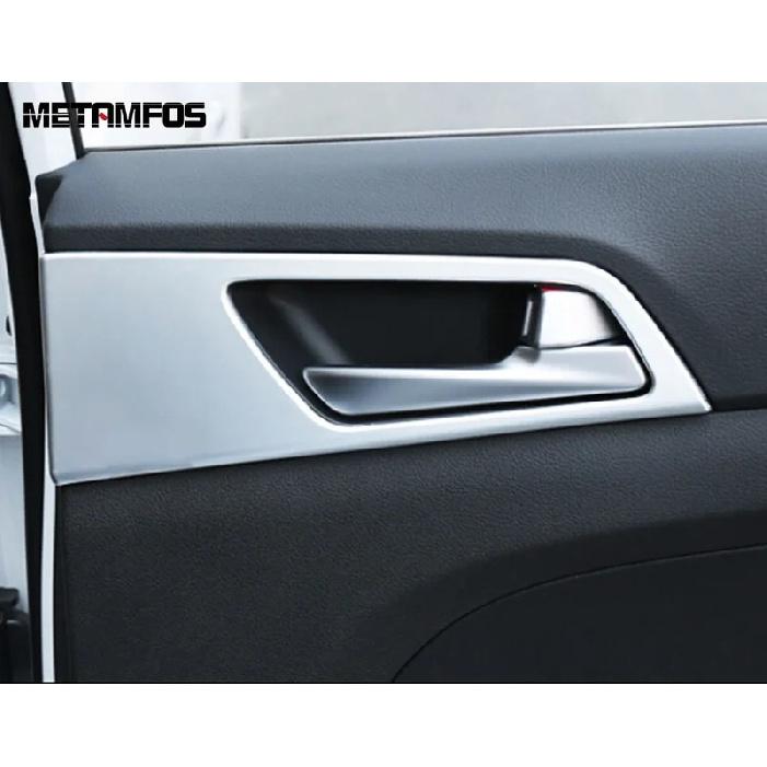 Interior Door Handle Bowl Panel Cover Trim For Hyundai Tucson 2015 2016 2017 2018   Carbon Fiber Accessories Car Styling