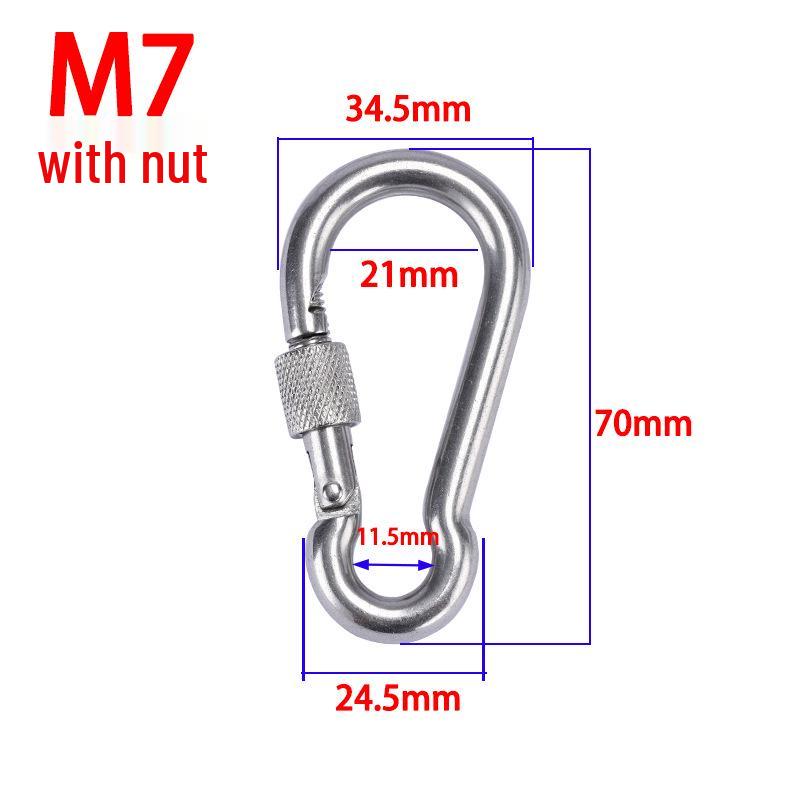 Stainless Steel Quick Release Keychain Carabiner with Multifunctional Buckle for Outdoor Speaker Hanging