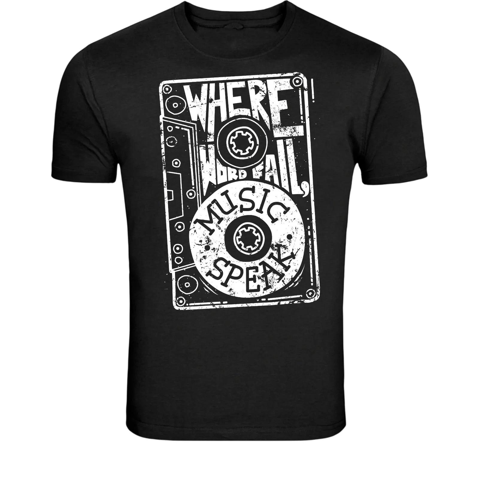 Where Words Fail Music Speaks T-Shirt - Vintage Cassette Music M
