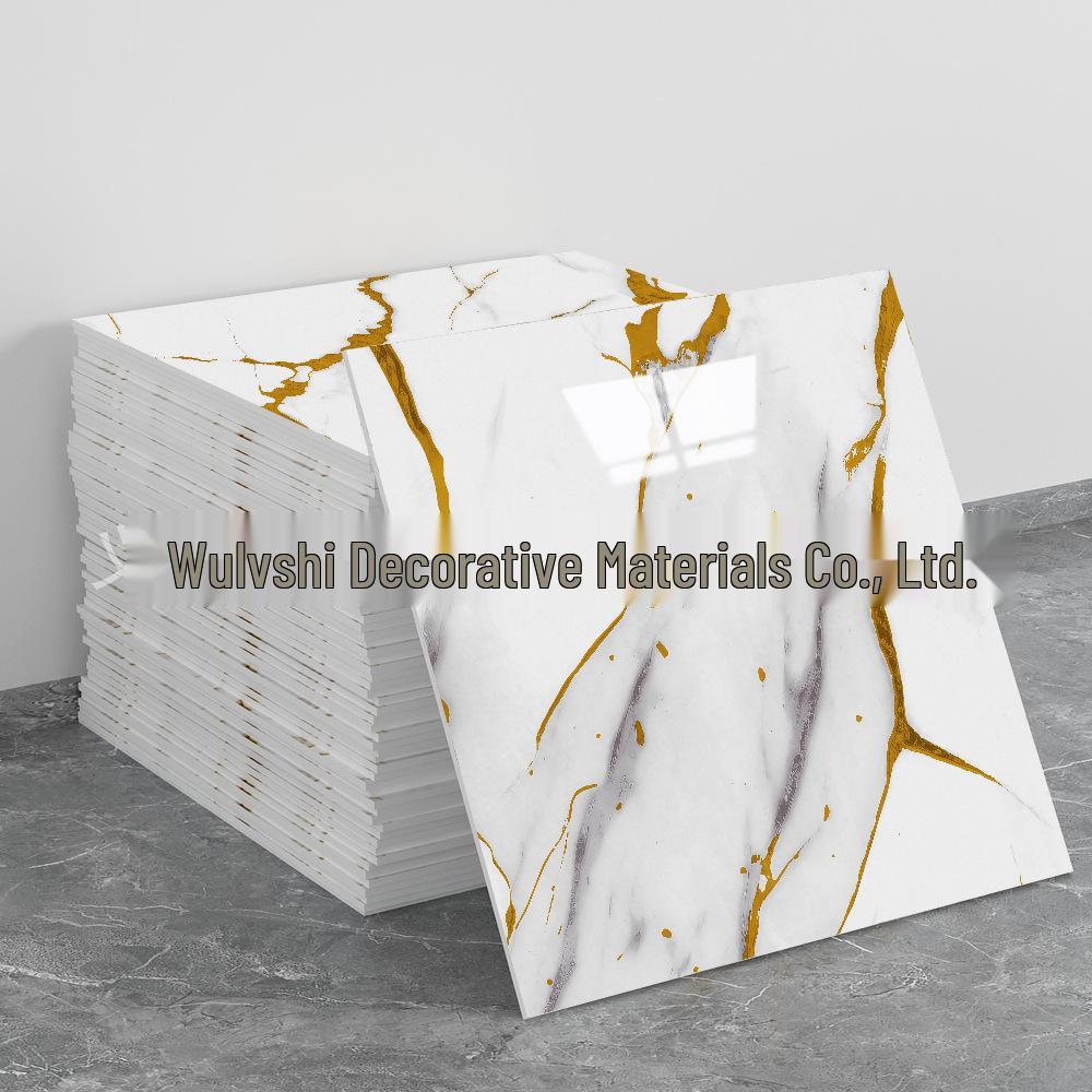 Self-Adhesive Pink Marble Wallpaper: Waterproof, Heat-Resistant Wall Sticker with Aluminum Plastic Panel