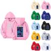 Kids' Long Sleeve Loose Pullover Letter Print Drawstring Hooded Sweatshirt