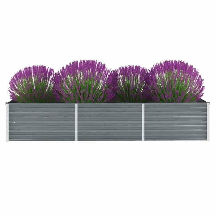 VidaXL Lit surélevé de jardin Acier galvanisé 240x80x45 cm Gris
