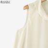 ZANZEA Women Loose Round Neck Casual Sleeveless Blouse