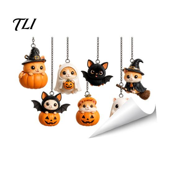Easy To Apply Wall Stickers Spooky Halloween Window Static Sticker, Pumpkin Bat And Witch Patterns Self Adhesive Film Printed, Decorative