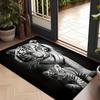 White Tiger Design Mat, Washable Dust Proof, Non Slip Fatigue Resistant, Soft Living Room Decor, Stylish Floor Rug