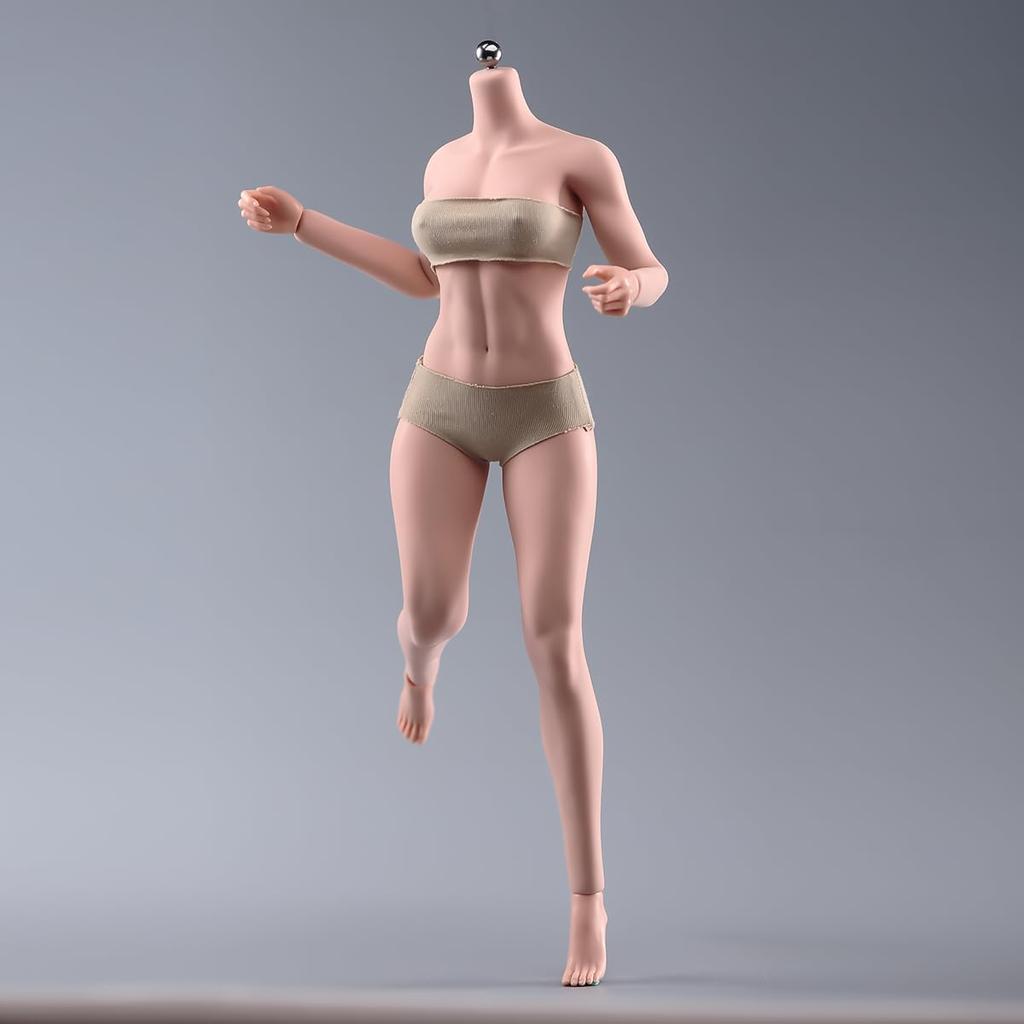 Scale Seamless Female Figure 12 Inch Super Flexible Steel Frame Construction Silicone Smooth Skin Miniature Action Figure Doll with Detachable Feet