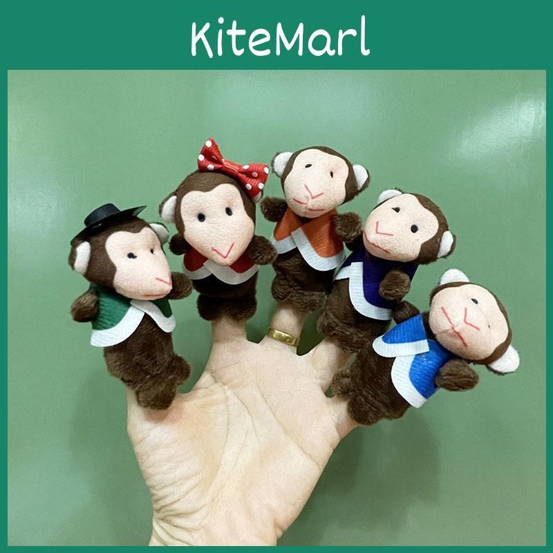 Seven Little Monkeys Plush Finger Puppets Set Pp Cotton For Kids Creative Playtime