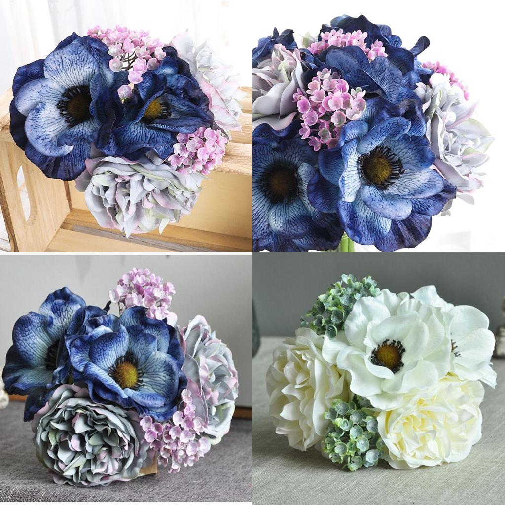 Lush Bouquet Poppy Peony Gypsophila Simulation Flower Ideal For Home Decor And Photography Prop