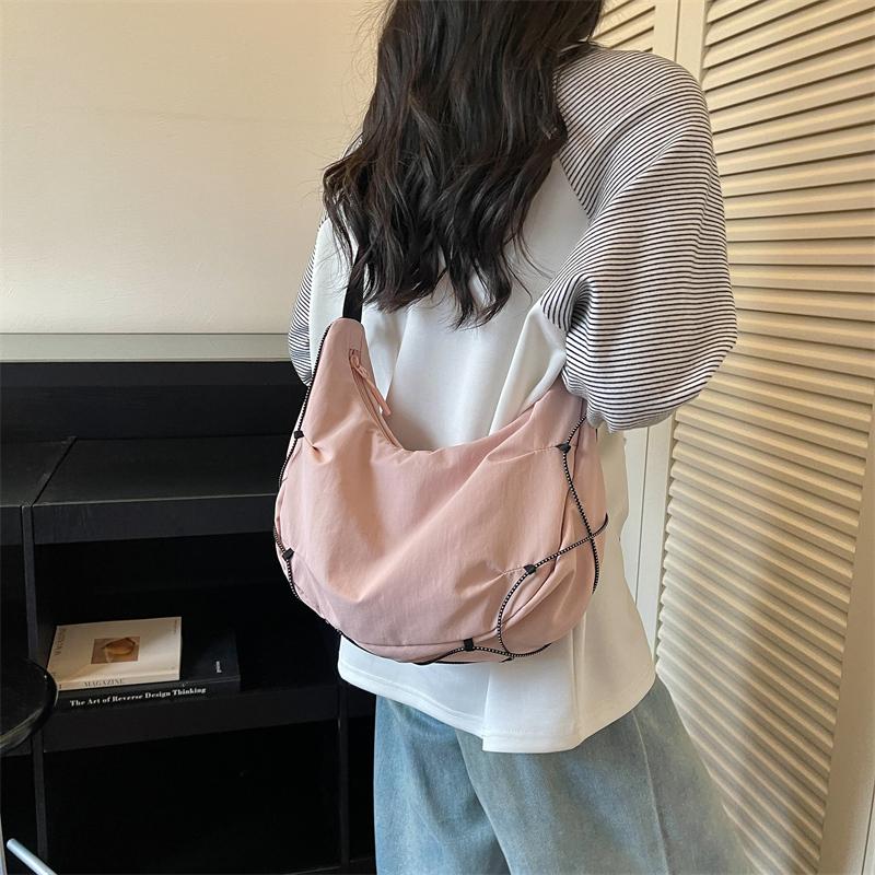 Nylon Shoulder Bag Women's Commuter Crossbody Bag Large Capacity Lightweight Handbag