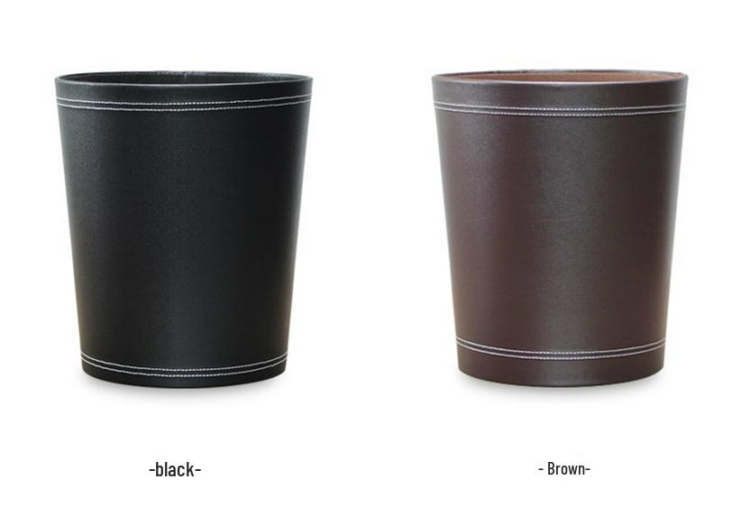 Creative Leather Trash Can with Custom Options for Home and Hotel Use