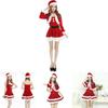 Christmas Santa Claus Adult Female Red Pleuche Dress Suit