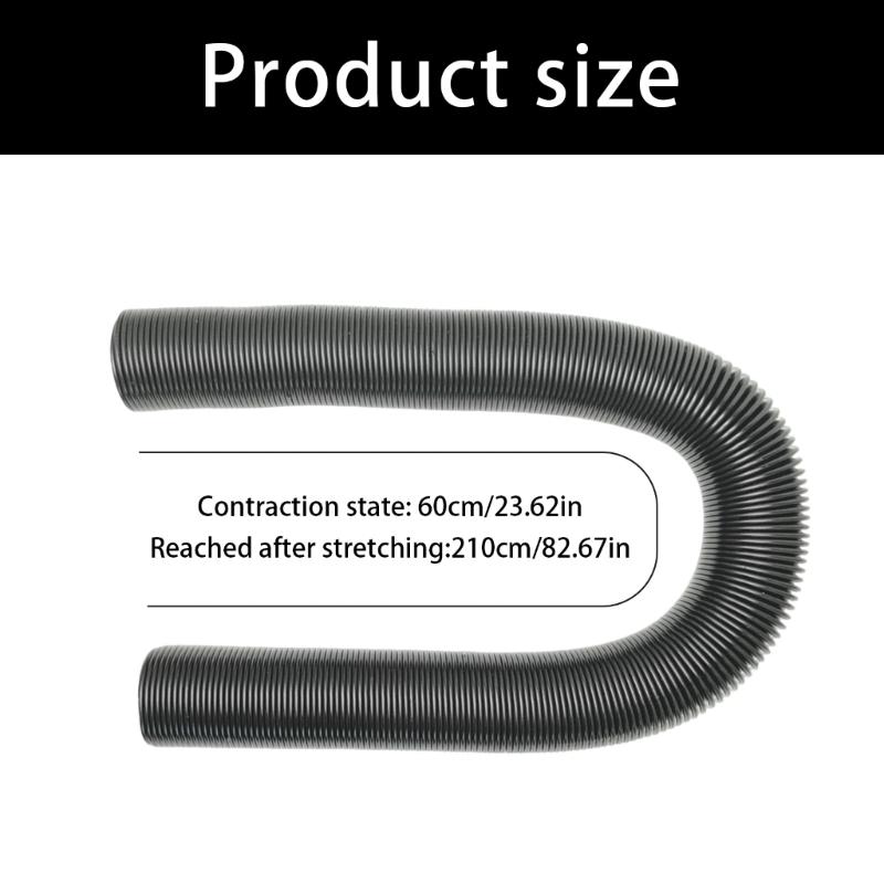TecTide Heavy-Duty Vacuum Cleaner Hose, 60-210cm Black Flexible Tube, Smooth Lining Dust-Free for Industrial Devices