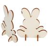 90Pcs Wooden Bunny Cutouts Rabbit Wood Chip Unfinished Craft DIY Home Decoration 3D Ornament