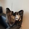 Leopard print canvas bag women's summer autumn new fashion college tote casual large capacity shoulder travel lazy