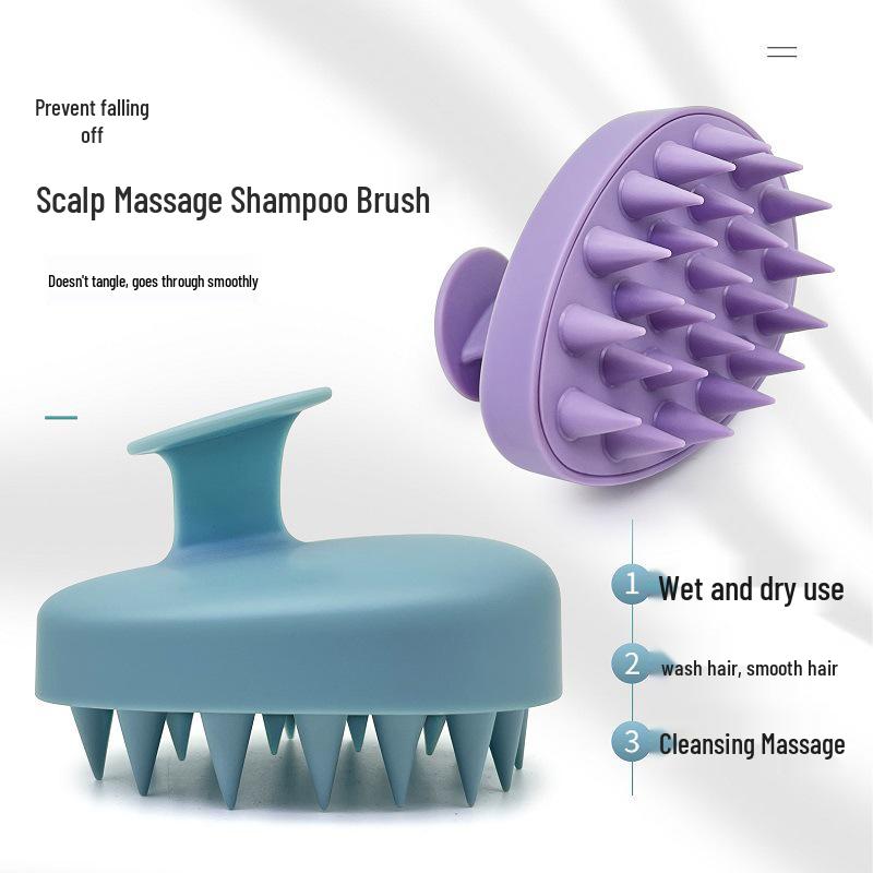 Soft Gel Scalp Massage Shampoo Brush for Detangling, Smoothing, and Head Cleaning