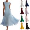 Women’s Sleeveless Cowl Neck Midi Dress Elegant Solid Design Flowy A-Line Suitable for Vacation and Daily Wear