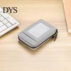 Minimalist Wallet with ID Window Slim Card Wallet, Thin Credit Holder Window, Solid Color Zip Closure Faux Leather Pouch for Cash Cards