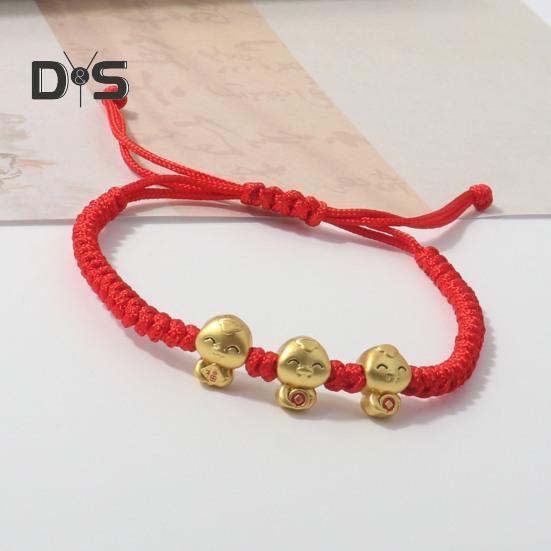 Armband mit geflochtenem Seil und Cartoon-Schlangenanhänger, verstellbar, handgewebt, das Jahr der Schlange, Neujahrsgeschenk