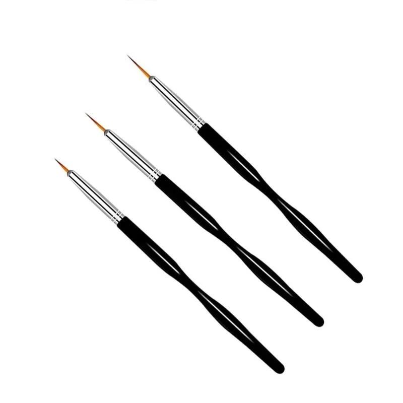3Pcs/Set Stripe Nail Art Liner Brush Set Tips Ultra-thin Line Drawing Pen Gel Painting Brushes Manicure Tools