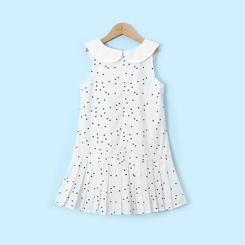 Montagut Girls' Summer Polka Dot Lapel Vest Dress