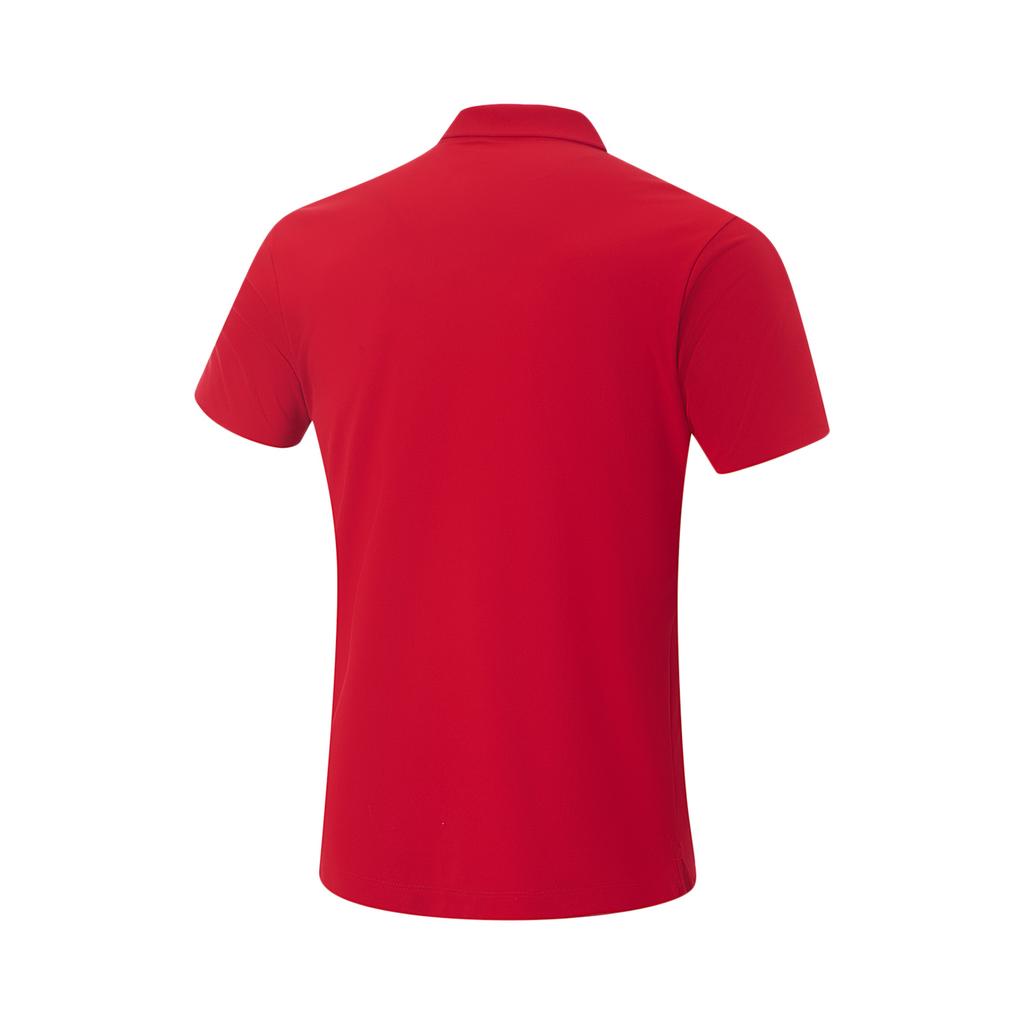 Li Ning Glory Series Einfarbig Weich Bequem Atmungsaktiv Vielseitig Lässig Kurzarm Poloshirt Herren Poloshirts Stierrot APLV465-3