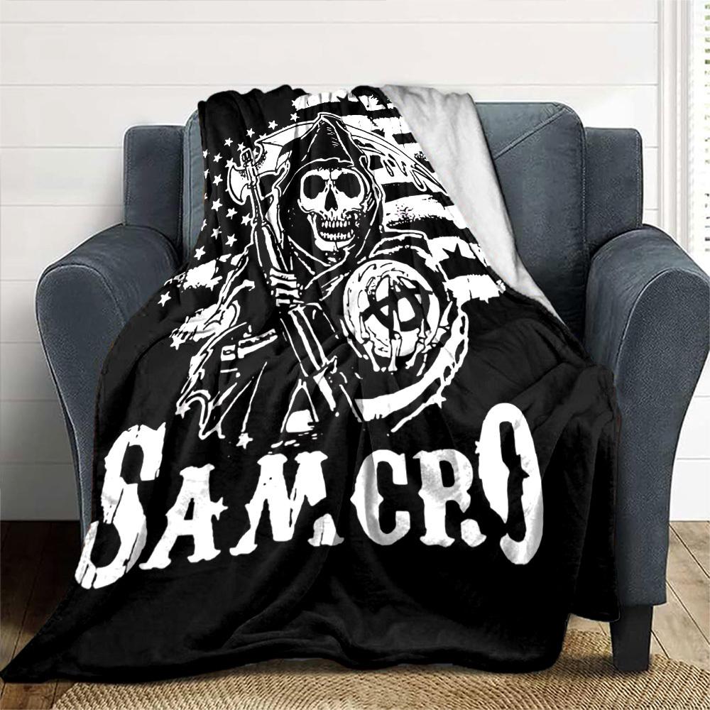 1pc dragon guitarThemed Blanket Soft Flannel All Season Cozy Throw with Bold Graphic Print, Travel, or Holiday Gift for Family & Friends