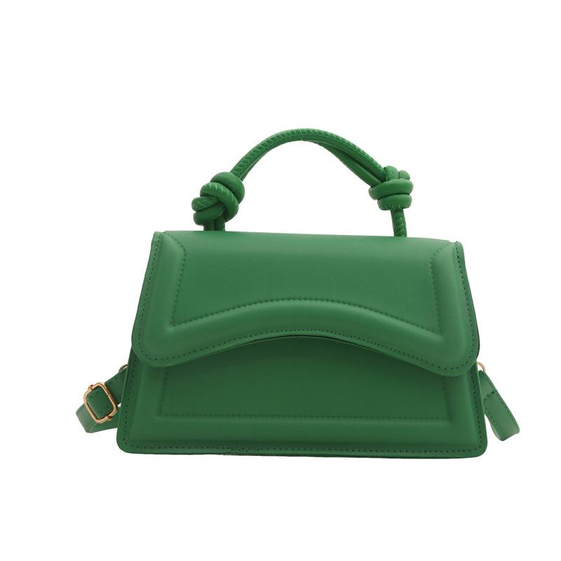 

Маленька свіжа і проста маленька квадратна сумка 2024 весна і літо нова жіноча сумка модна сумка через плече однотонна текстура портативна коса сумка зелений