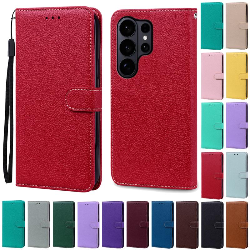 Candy Color Wallet Leather Flip Case For Samsung Galaxy S26 Ultra Case S25 S24 S23 S22 Plus S21 S20 FE S10 Phone Cover Card Slots Book Case Bumper Bag