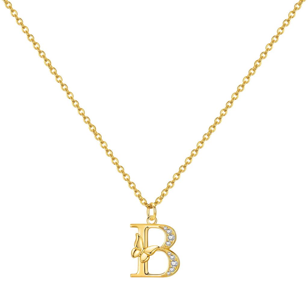Orstarry 925 Silver Golden A-Z Lucky Letters Necklace Pendant Necklace for Women Birthday Gifts Fashion Fine Jewelry
