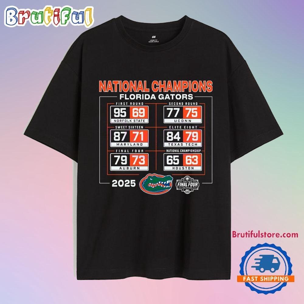 Flor%ida Gators 2025 National Champions Schedule T Shirt Unisex T-Shirt M