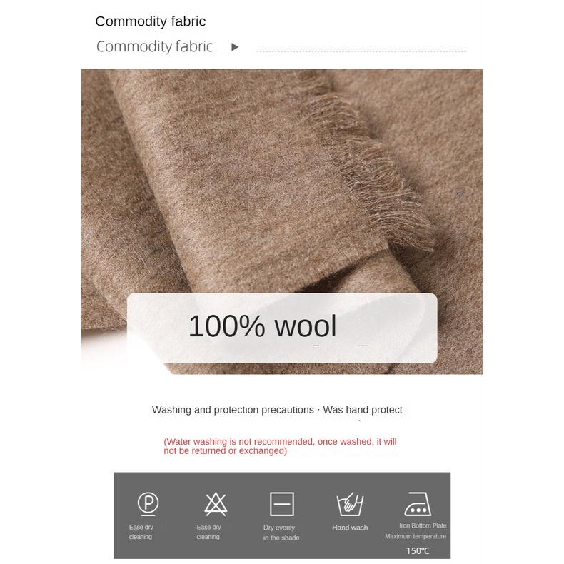 Autumn and Winter New Wool Solid Color Scarf Short Beard Warm Soft Comfortable Men's and Women's Red