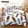 Skateboard Duvet Cover Microfiber Extreme Sports Game Bedding Set Astronaut Spaceman Skateboard Quilt Cover For Boys Teen Boys