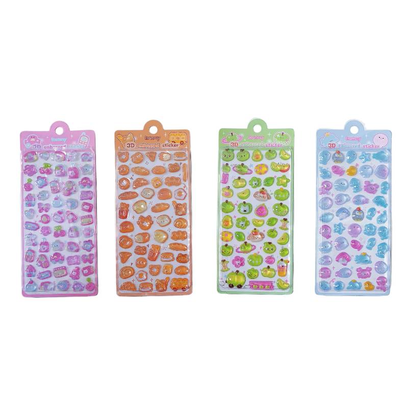 3D Puffy Cartoon Sticker Sheet Ocean Animal Bread Fruit Kawaii Stickers For Phone Case Laptop Journal Scrapbook Diy Decoration