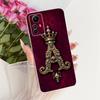 For Redmi Note 12S Case Cover Transparent Luxury Crown A-Z Letters 2D Flat Pattern Soft Casing 2303CRA44A 23030RAC7Y 2303ERA42L