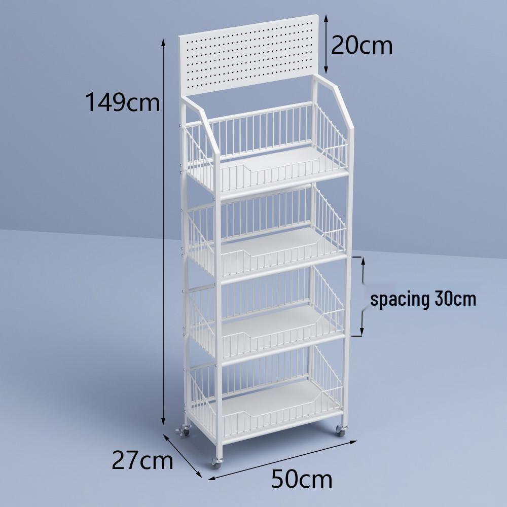 Freestanding Multilayer Snack & Beverage Display Rack for Convenience and Home Use