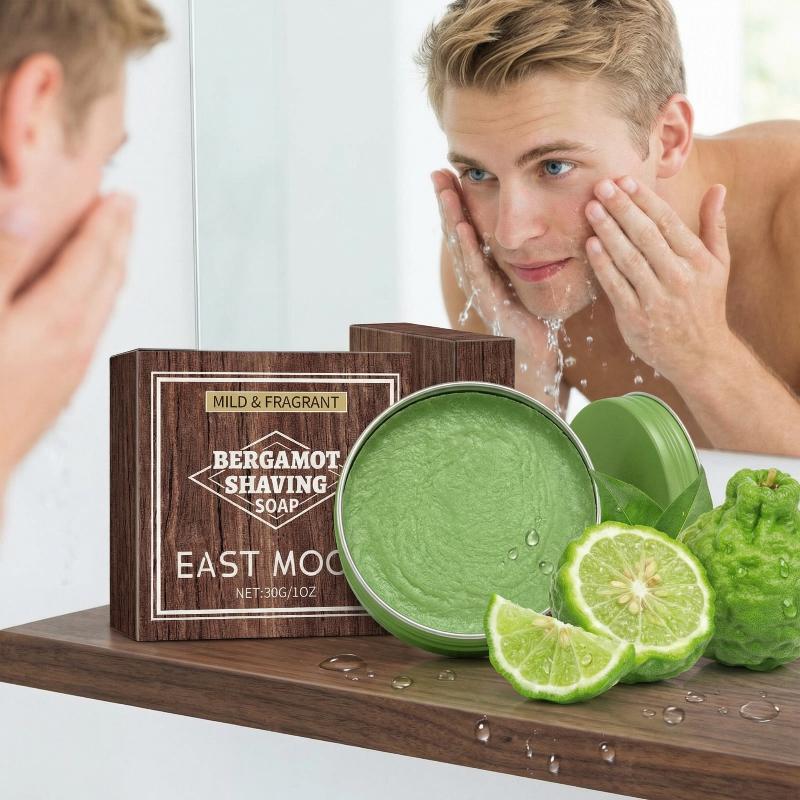 Bergamot Men's Shaving Soap - Moisturizing, Reduce Friction, Softens Beard, For Brush, Gentle Care (Bergamot & Cinnamon)