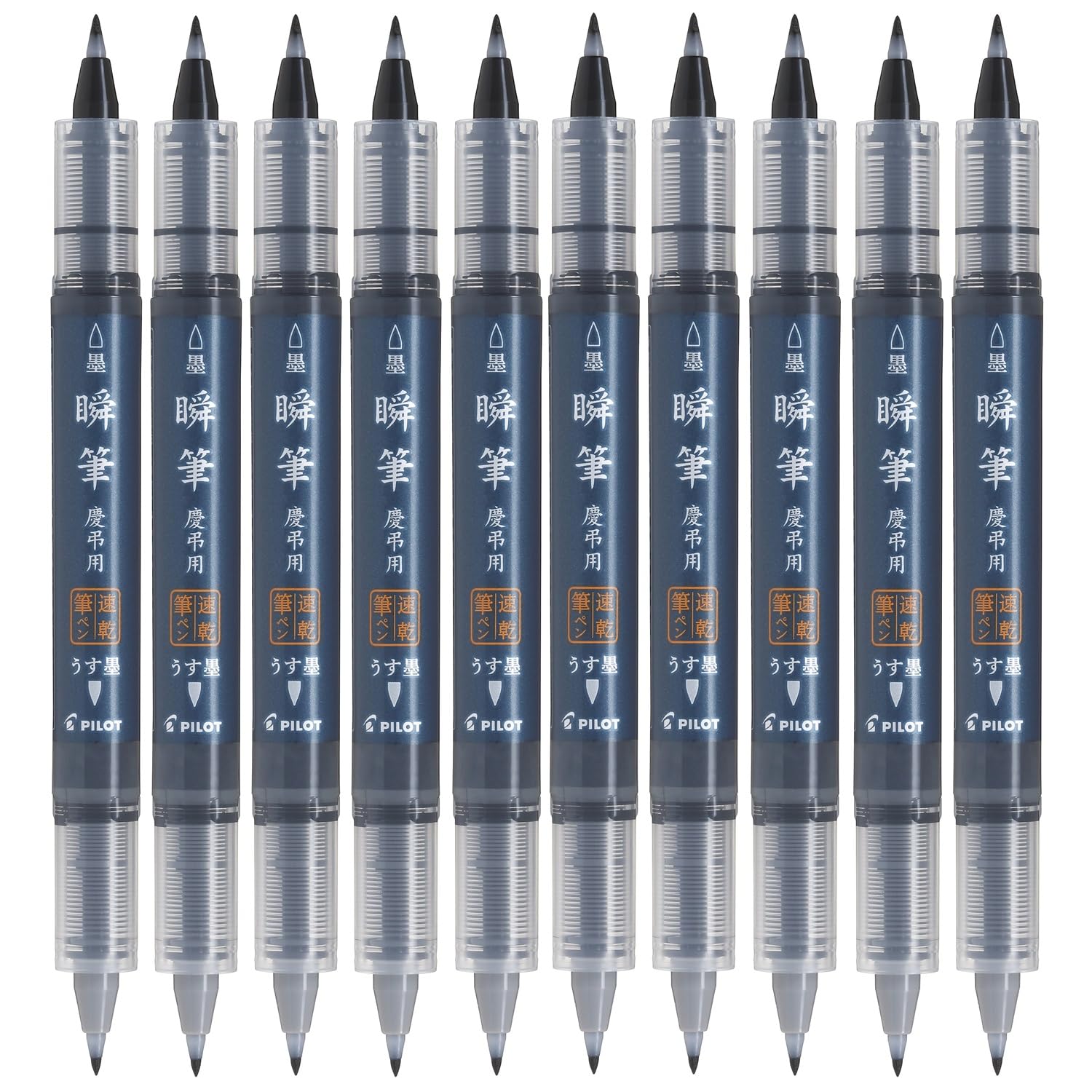 

PILOT Instant Brush Black and Light for Celebrations and 10 SVSW350KKUBB Pens, Quick-Drying, Ink, Condolences, Pens,