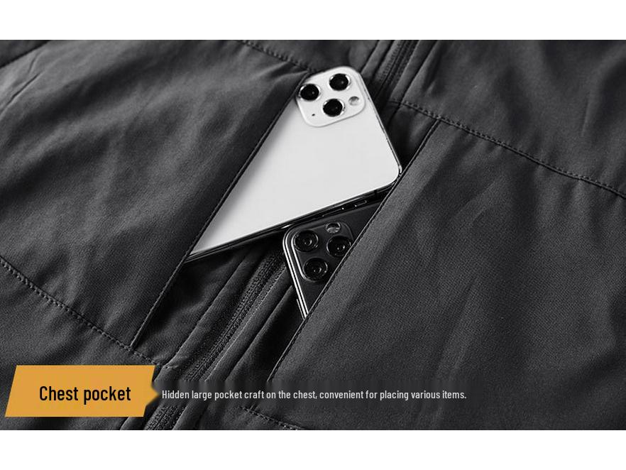 Gilet de pêche imperméable et coupe-vent double face pour homme avec doublure en velours