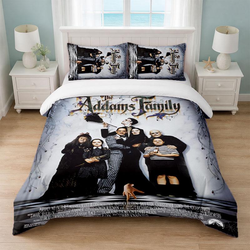 The Addams Family Bedroom 3Pcs Bedding Set Soft Bed Sheet Pillowcases Home Bedding Decoration