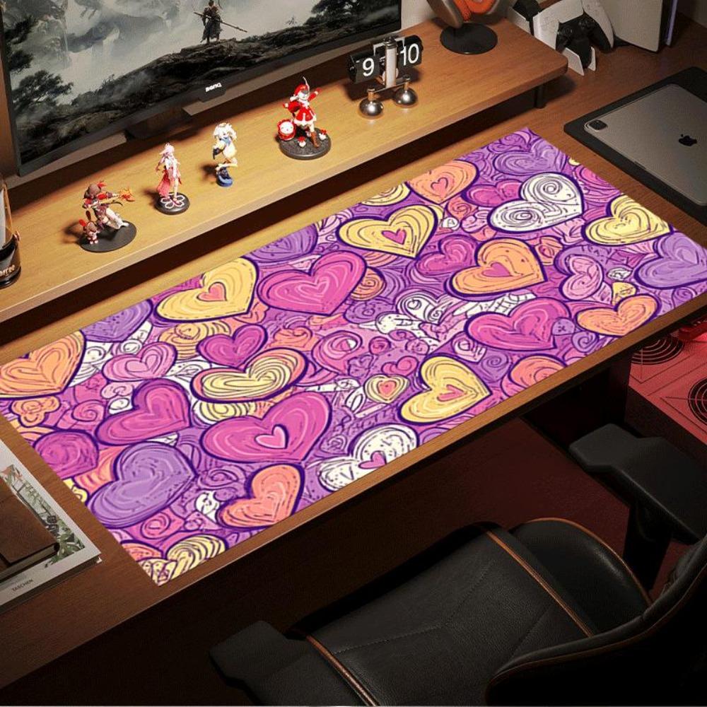 A Brightly Colored Mouse Pad With A Graffiti Heart Design Alfombrilla Para Escritorio Pk Control 1 Mousepad Wrist Rest Usahana